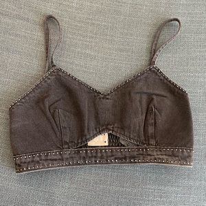 Zara Denim Studded Bralette
